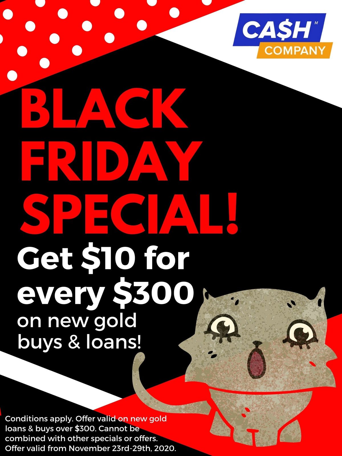 Black Friday - Extra $10 on every $300