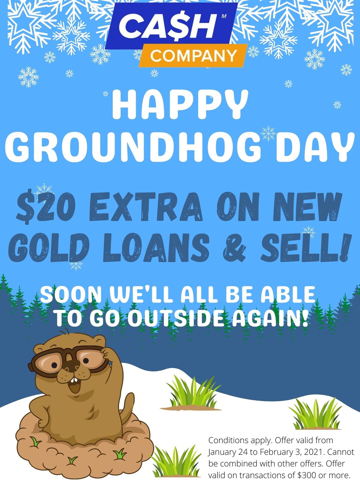 Groundhog Day - Extra $20 on Loans & Sell!