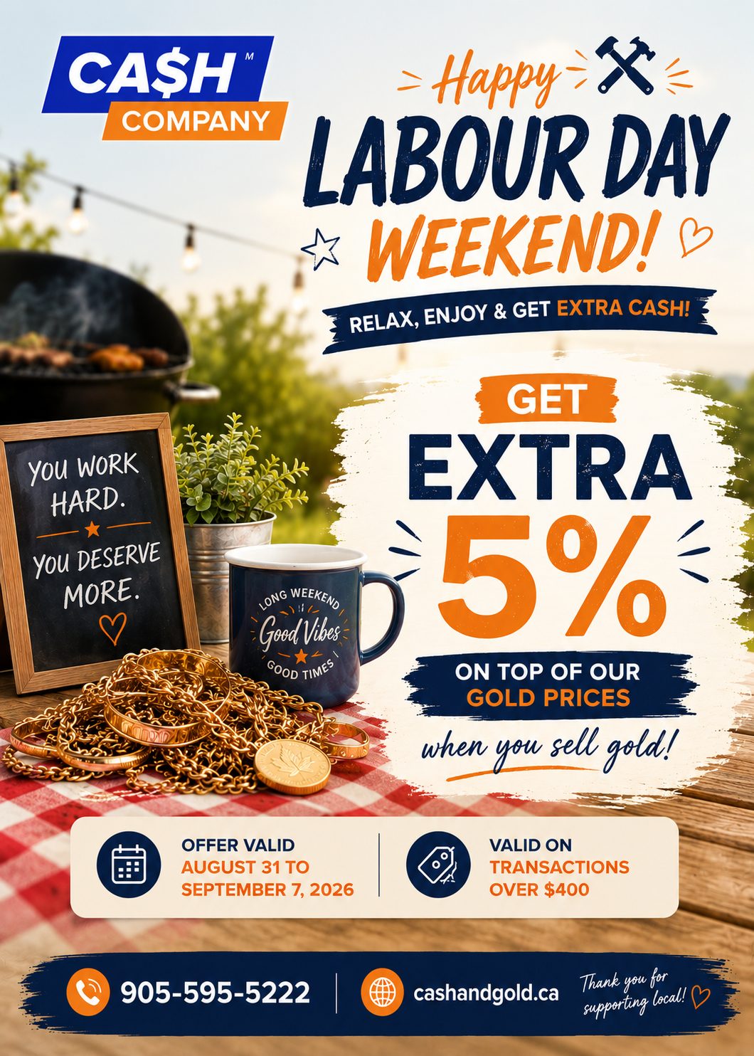 Labour Day Special! Extra 5% on Gold Prices!