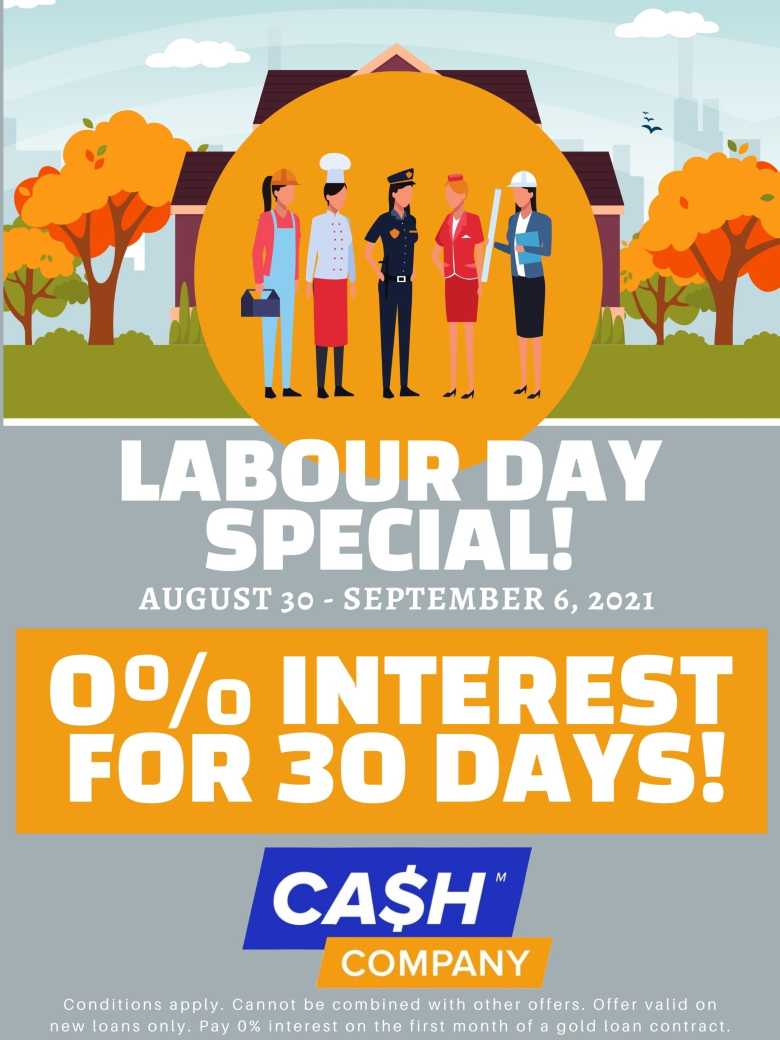 Labour Day Special - Pay 0% interest!